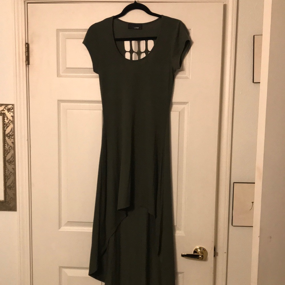 Green Back Cut Out Dress